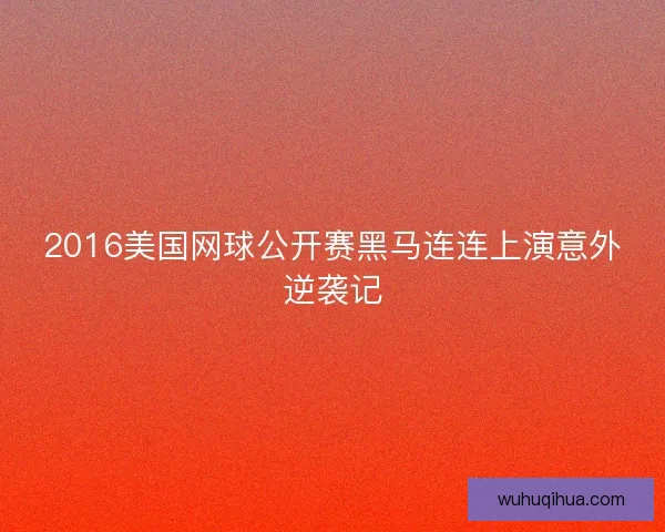 2016美国网球公开赛黑马连连上演意外逆袭记